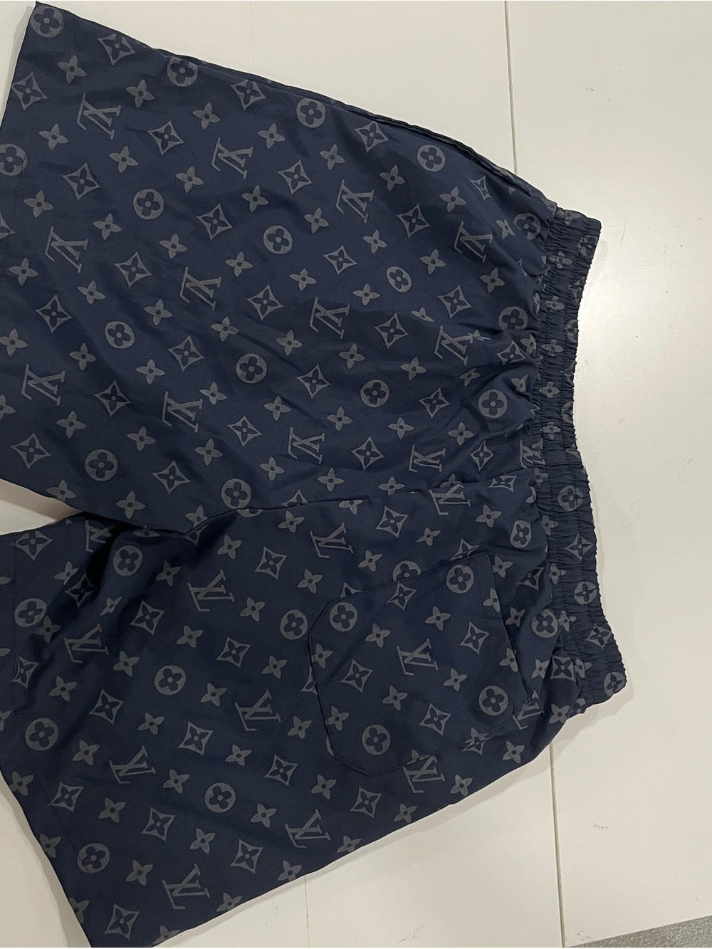 Louie Vuiton Navy and Gray Monogram Swim Trunks